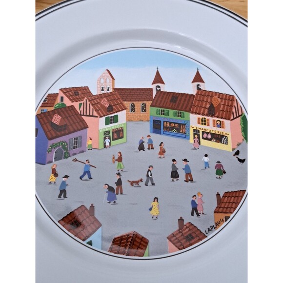 2 Villeroy & Boch NAIF 8” Salad Plates Country Village & Noah's Ark Laplau - Picture 2 of 7